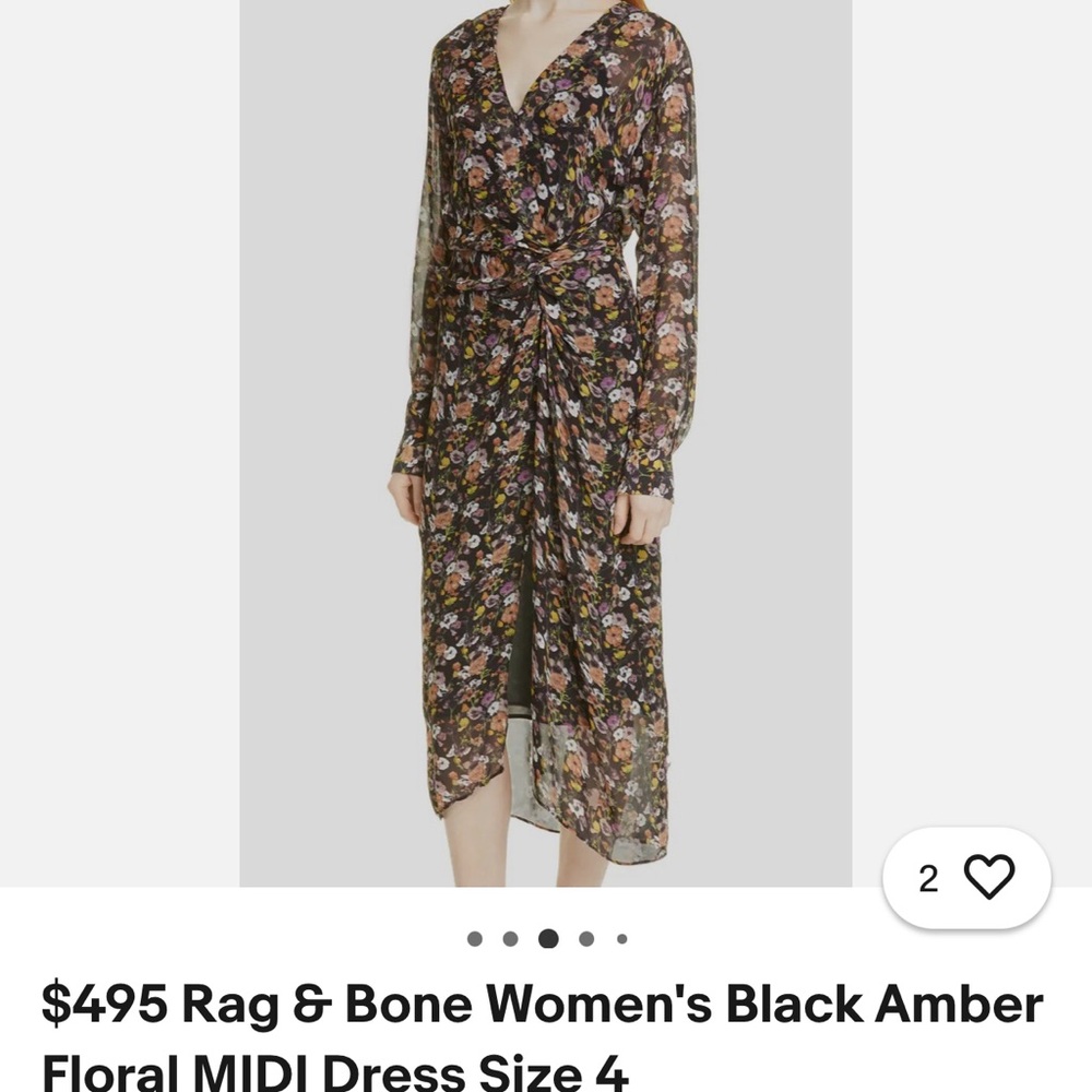 rag & bone Multicolor Floral Long Sleeve Dress